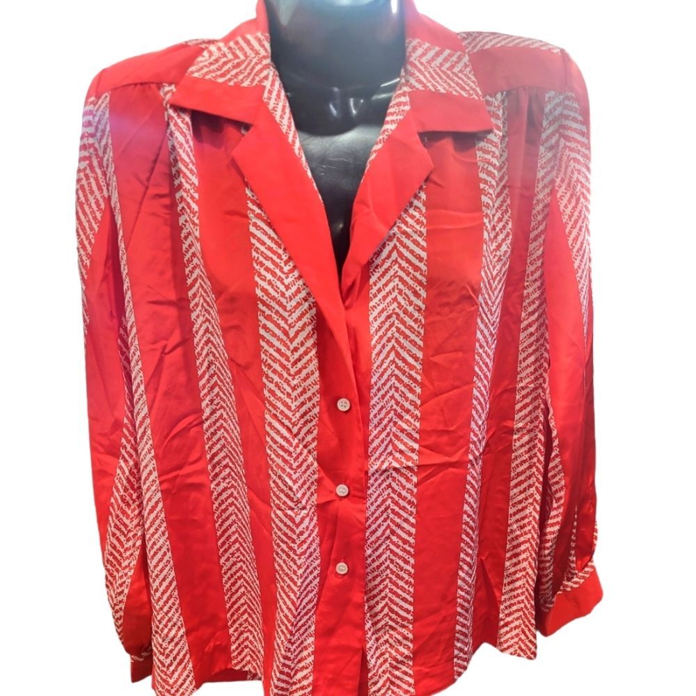 Red Vintage Liz Claiborne Petite size 8P woman’s with stripes